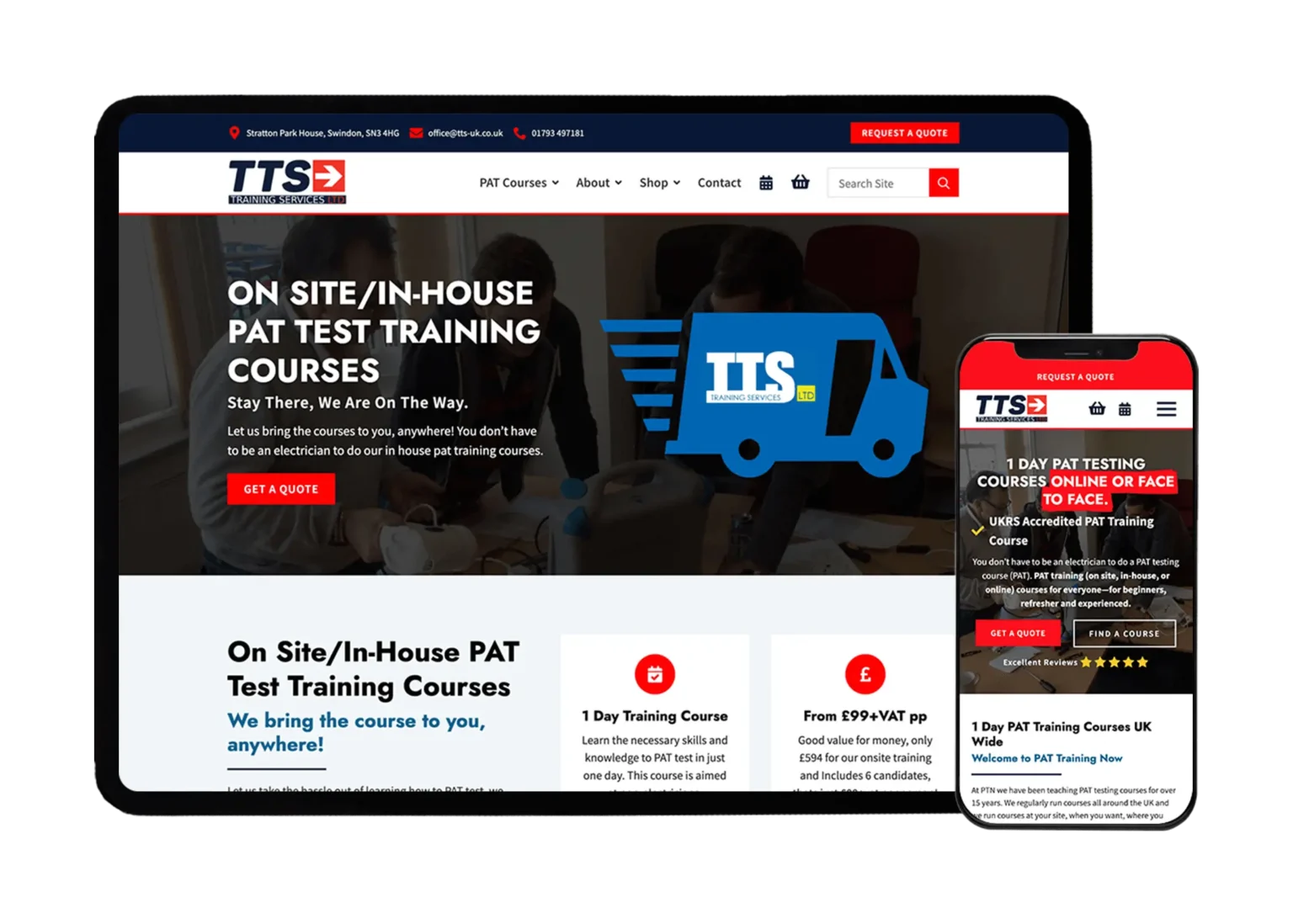 TTS Training Service WordPress Web Design Breakdance Migration