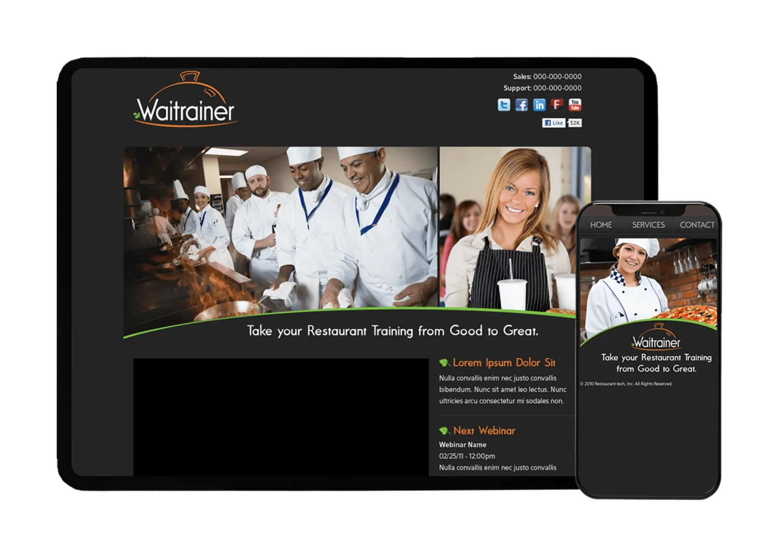 Waitrainer™ Visual Identity, Brand Strategy & Web Design for Restaurant Training Software